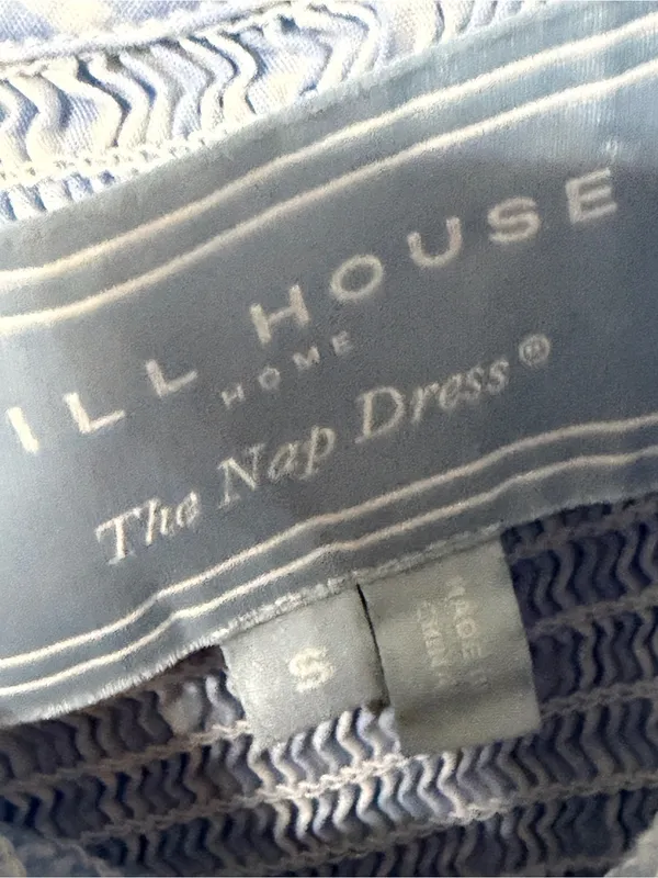 HILL HOUSE Blue Gingham Print Louisa Nap Dress Size Small - Image 3