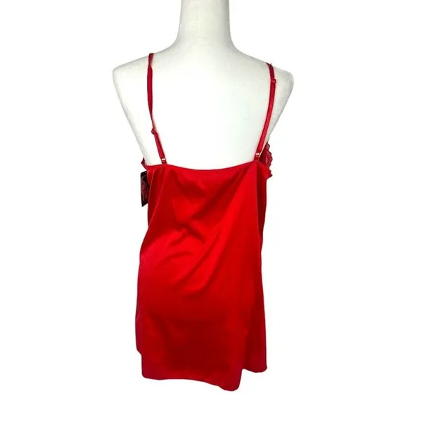 Rachel Rachel Roy Red Chemise Slip Gown Lingerie Valentines Sexy Satin Lace XL‎ - Image 5