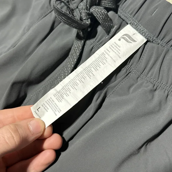 Fabletics Jogger UNISEX SZ L One Drawstring Pocket Pants Sweatpants Grey Running - Image 3