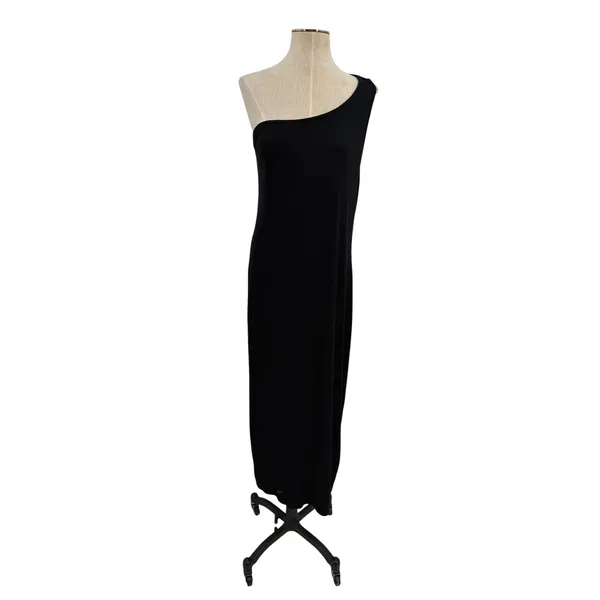Free‎ People Beach Saturday Night Out One Shoulder Midi Dress Black Large - Image 3