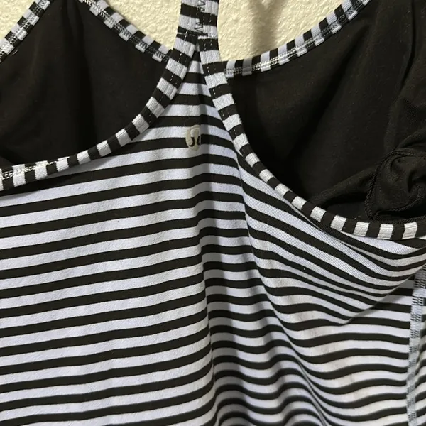 Lululemon Power Y Tank *Luon Parallel Stripe black and purple . New without tags - Image 5