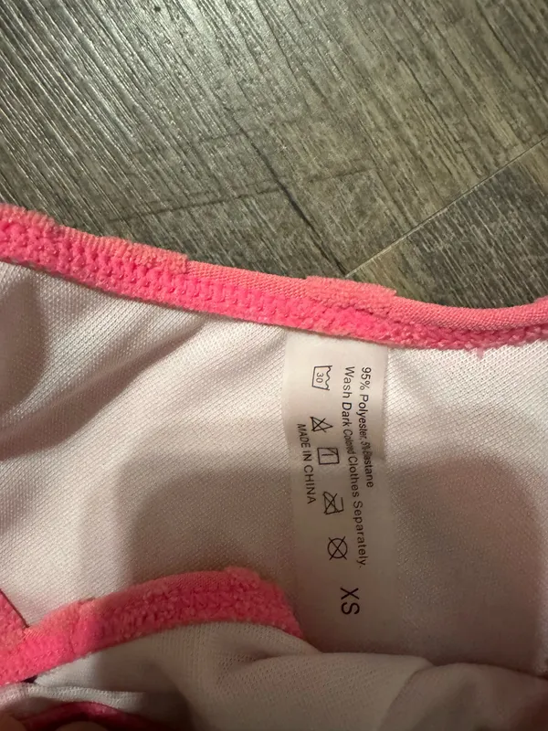 Pink Textured Two-Piece One-Piece Swimsuit - Image 2