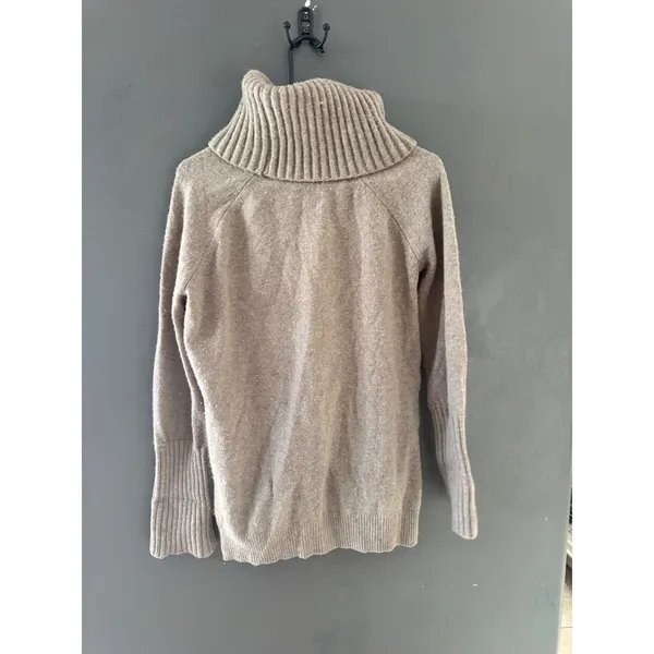 Gap Womens Lambswool Blend Cowl Neck Sweater Taupe Tan‎ Pockets Small - Image 4