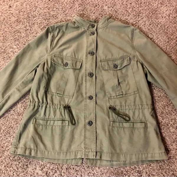 Gap Utility Jacket Womens XL Used Army Green - Image 15