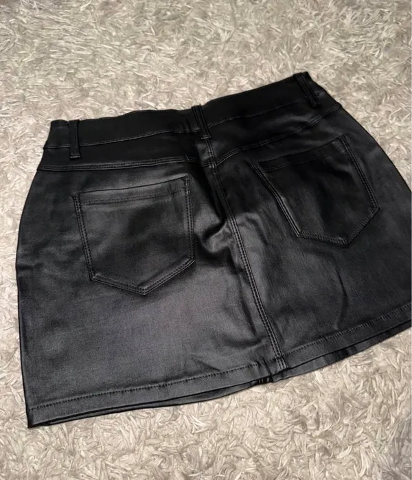 Leather skirt Black Size L - Image 3