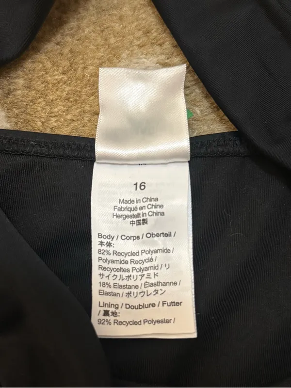 J.Crew Re-Imagined One Piece Swimsuit Black Ruched Plunge Neck Women’s size 16 - Image 6