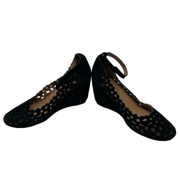 Jeffrey Campbell Delaisy Cut‎ Out Wedge Heels in Black Size 6 - Image 4