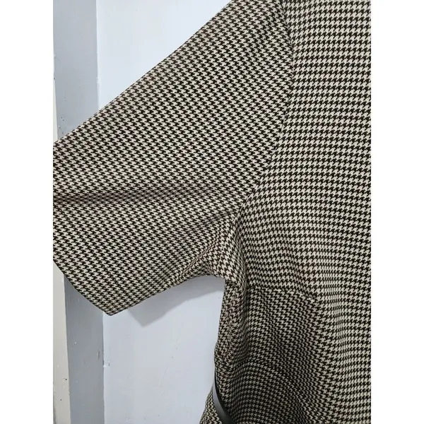 Ralph Lauren Black Label Womens XL Tan Knit Houndstooth Work Shift Dress - Image 5