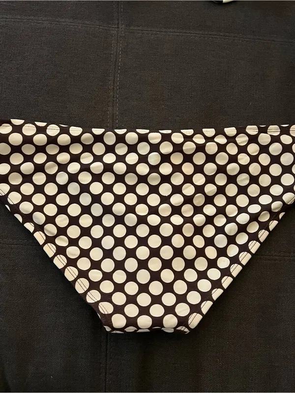 Xhilaration Y2K Brown & White Polka Dot Bikini Size Large Bottom Extra Large Top - Image 7