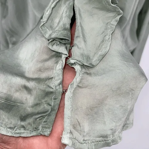 Free People Womens‎ Sascha Ruffled Frill Long Sleeve Blouse Muted Green Medium - Image 7