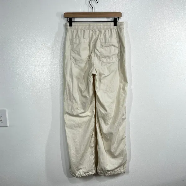 Hollister Parachute Baggy Pants Women XS Cream Adjustable Rise Cinch Hem 8479 - Image 4