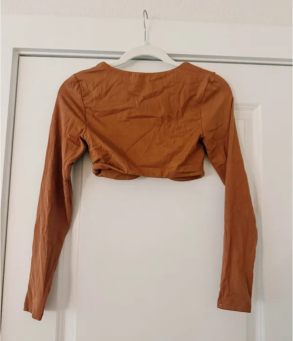 Aerie Burnt Orange/Brown Long Sleeve Top - Image 2