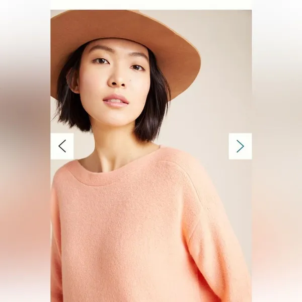 Anthropologie Oversized Wool Blend‎ Long Sleeve Sweater Medium Boat Neck Casual - Image 8