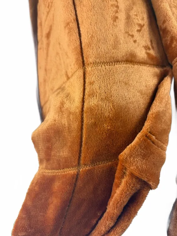 Camisa Women's Hooded Sleeveless Fuzzy Vest in Rust Orange, Size M - Image 2