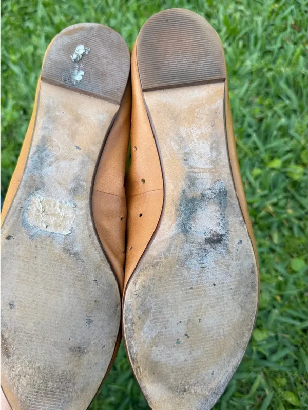 Madewell Cognac Brown Leather Pointed Toe Flats Size 10 Perforated Ballet Shoes - Image 5