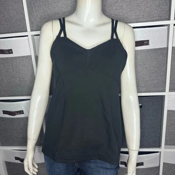 ZELLA Jewel Strappy Back Workout Tank Built In Bra Size Medium - Image 2