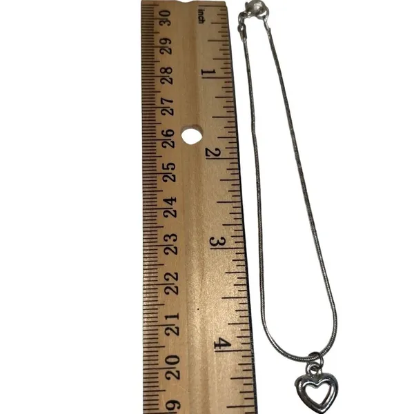 Sterling Silver Silver Heart Charm Bracelet With Thin Chain For Women A200 - Image 5