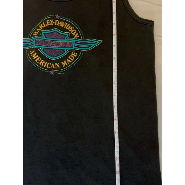 Vintage Harley Davidson Tank Top USA Made Charlotte NC Small 90s - Image 8