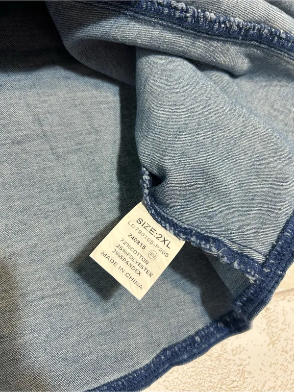Luvaria Classic Blue Denim Button-Front Vest Boho Country Fall Fashion - Image 3