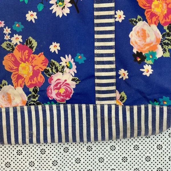 Bright Striped Summer Diaper Carry Matilda Jane Blue Floral Tote Bag - Image 3