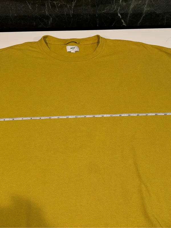 Aerie Oversized Crewneck Golden Mustard Yellow Tunic Sweater Size Large - Image 5