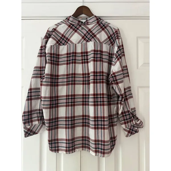 Barbour Bethwin Shirt Womens 10 White‎ Red Blue Plaid Cotton Button Down - Image 3