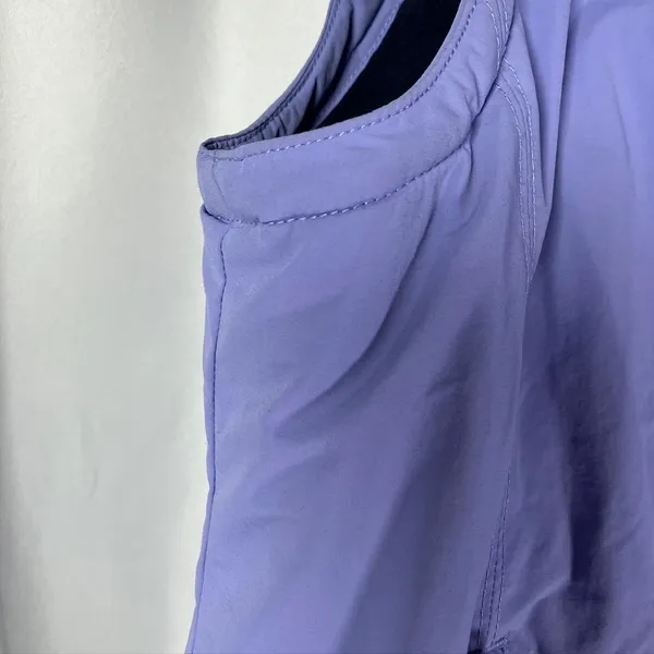 LL Bean Women's Regular Small Lavender Nylon Fleece‎ Lined Vest Zip Pockets - Image 7