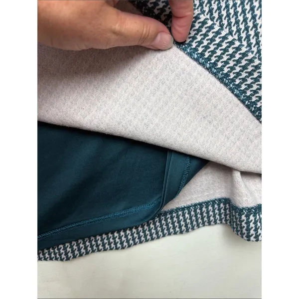 Boden size 16 boat neck Classic green white teal Houndstooth Shift Dress - Image 8