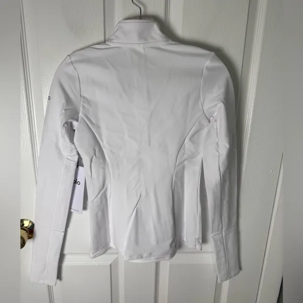 Alo Yoga Alosoft 1/2 Zip Rapid Pullover in White XS - Image 5