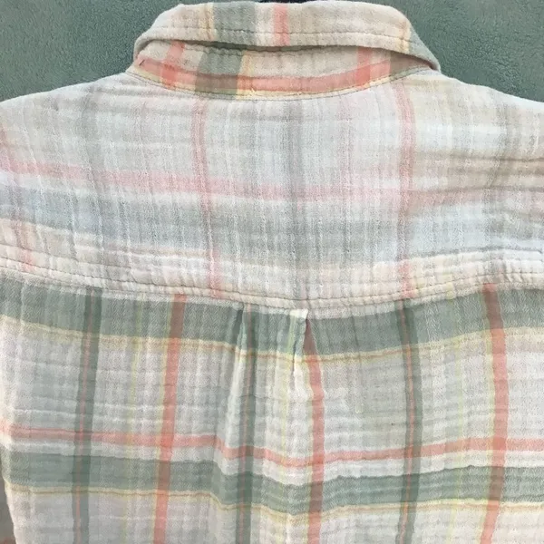 Free People Plaid Cotton Crop Shirt‎ - Image 6
