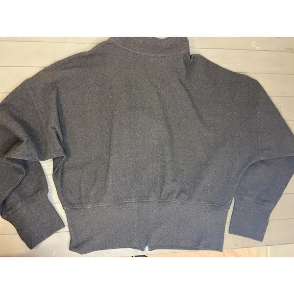 Dark Grey Very Soft Yoga Full Zip Funnel Neck XL Workout Athletic Athlesiure - Image 5