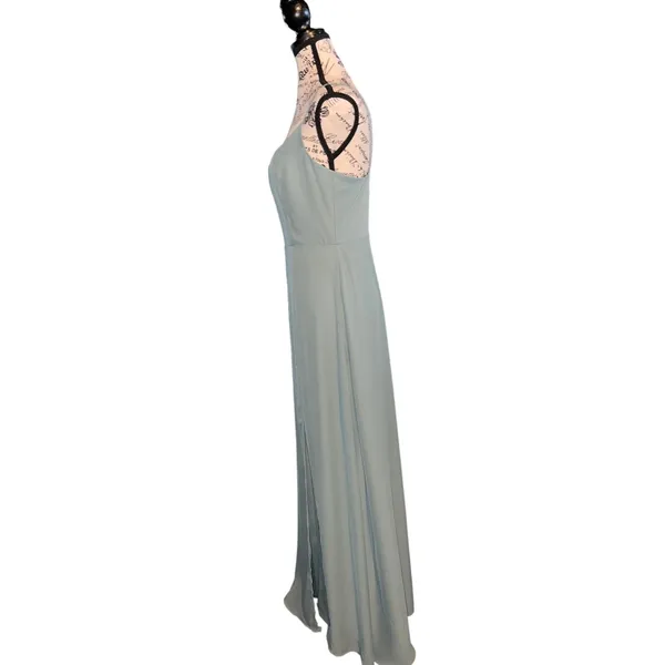 Birdy‎ Grey Amy Dress Sea Glass Chiffon Bridesmaid Gown Size Small Weddi… - Image 13