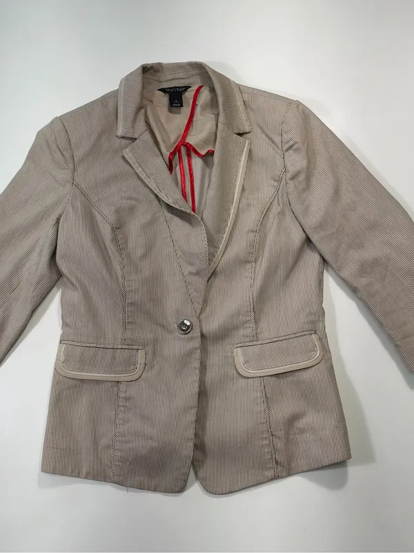 White House Black Market Taupe Blazer with Notch Lapel Size 8 - Image 2