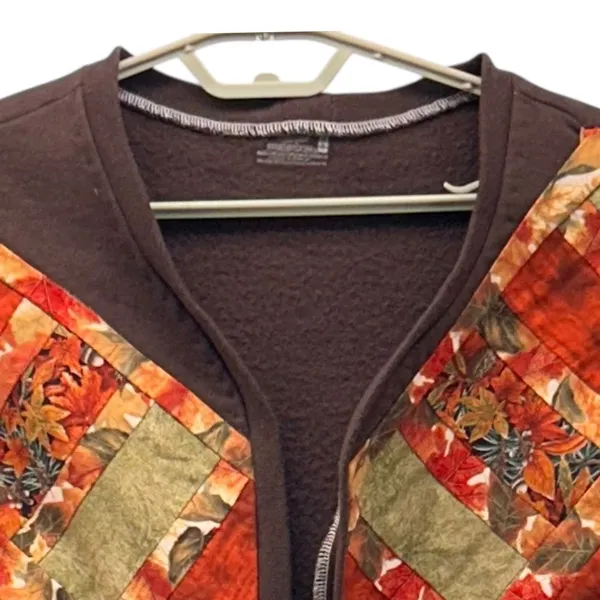 Fruit of the Loom Handmade Patchwork‎ Vest Orange Large - Image 3
