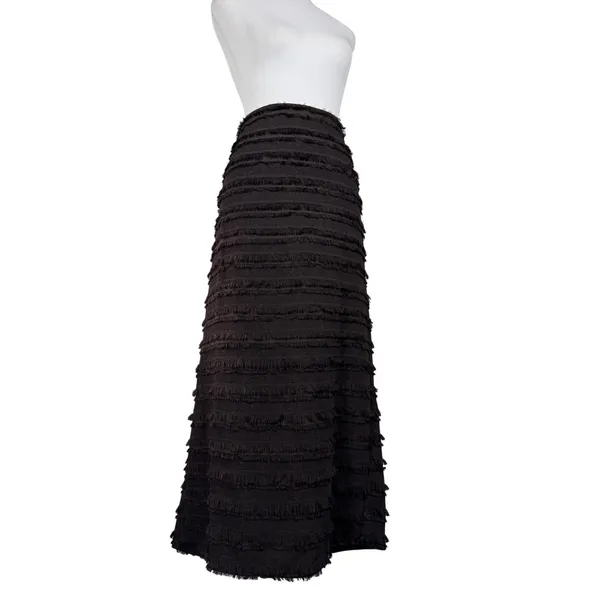NWT H&M Dark Brown Fringe Maxi Pencil Skirt - Image 4