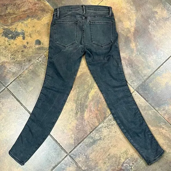Frame Skinny Black Velvet Stripe Jeans 26 - Image 8