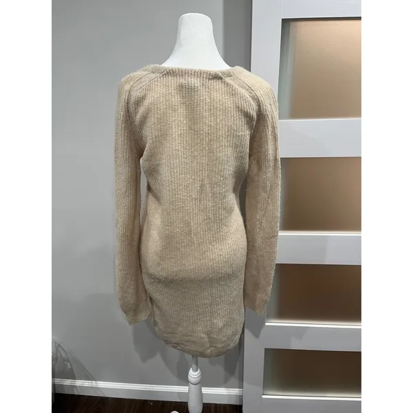 Banana Republic Beige Knit Open‎ Front Long Sleeve Cardigan Sweater Women Size S - Image 3