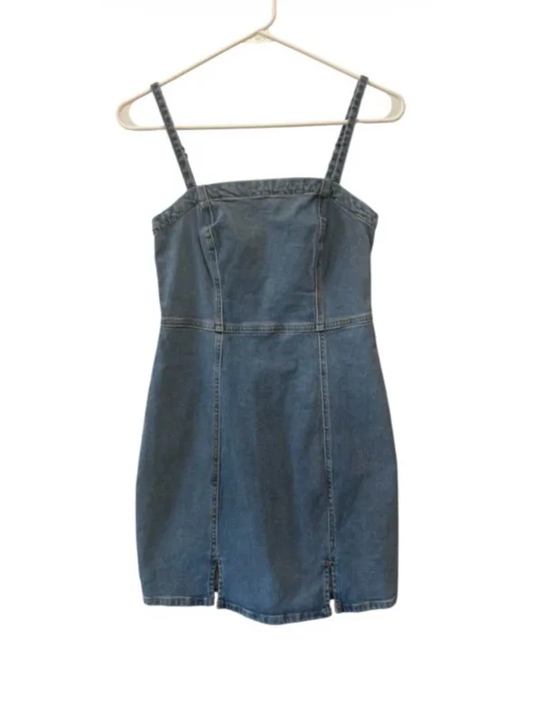 Aeropostale Women’s Light Blue Denim Stretch Dress with Slim Straps - Image 2