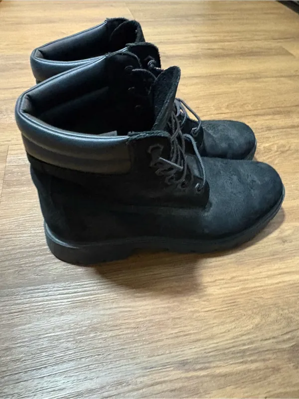 Timberland Premium Waterproof Boots Womens 9.5 Black Nubuck Lace Up A1I56S - Image 7