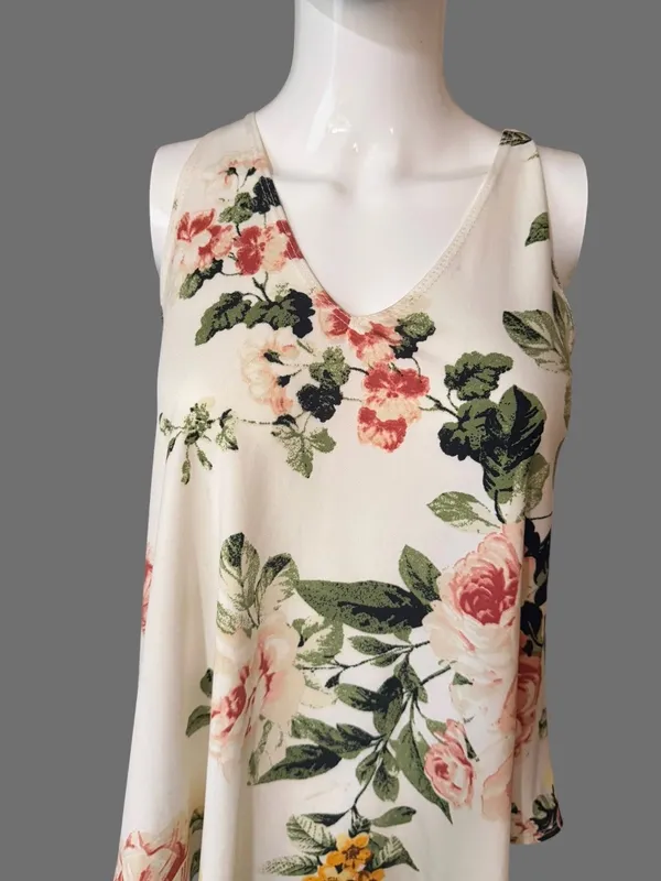 First Love Cream Floral Halter Camisole - Image 2