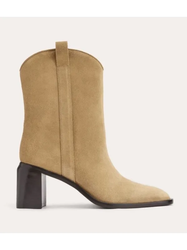 Everlane $298 The Outlaw Suede Cowboy Western Boot in Sand Size 6.5M - Image 6