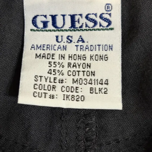 Vintage Guess Jeans 1990s Black Crocodile Embossed Faux Leather Pants Size 33 - Image 10