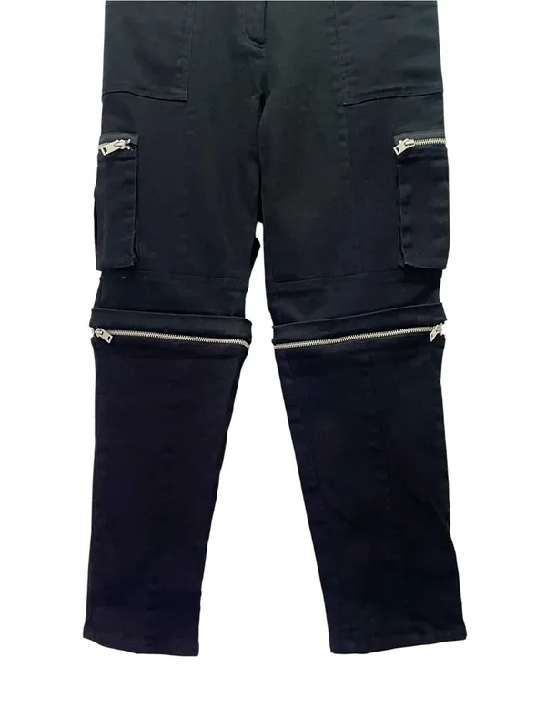 I.AM.GIA Ursa Cargo Pants Large Black Zip Off Convertible Shorts Silver Hardware - Image 9