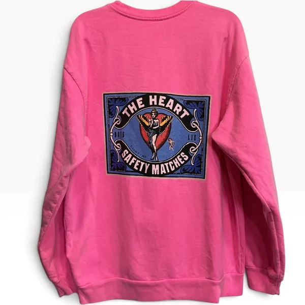 Boys Lie Perfect Match Oversized Graphic Sweatshirt Pink One Size Cotton - Image 3
