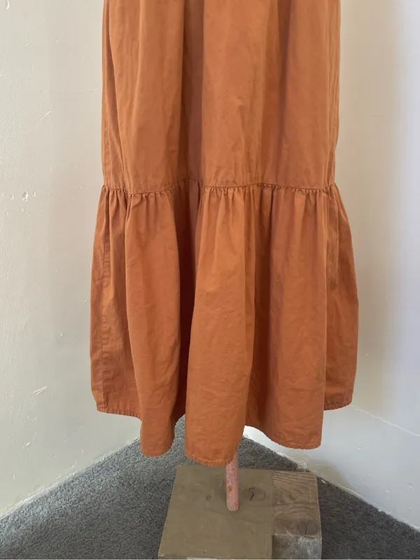 Jessica Simpson Terracotta Puff-Sleeve tiered Maxi Dress Sz XS - Image 3