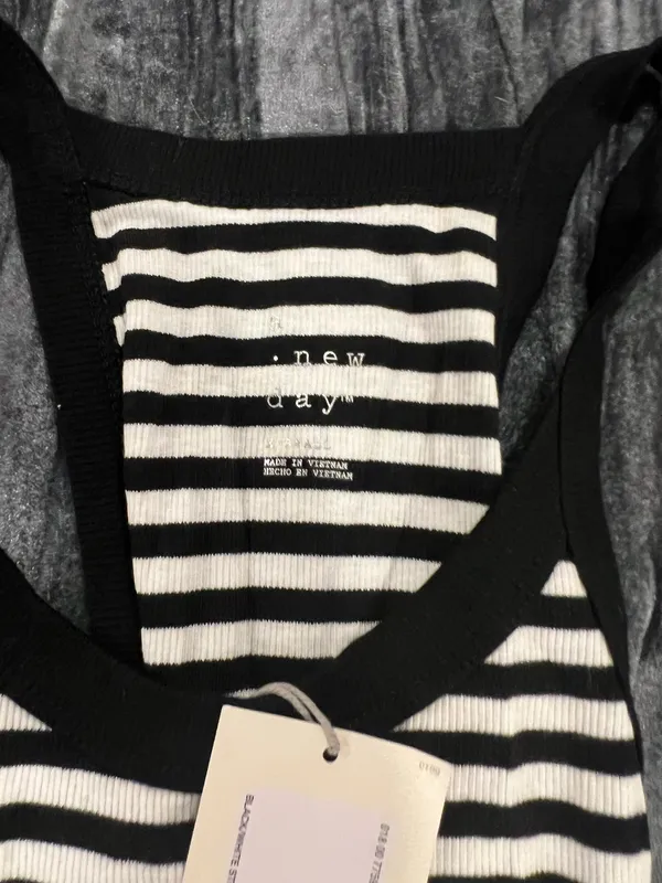 A new day Black and White Striped Top - Image 2