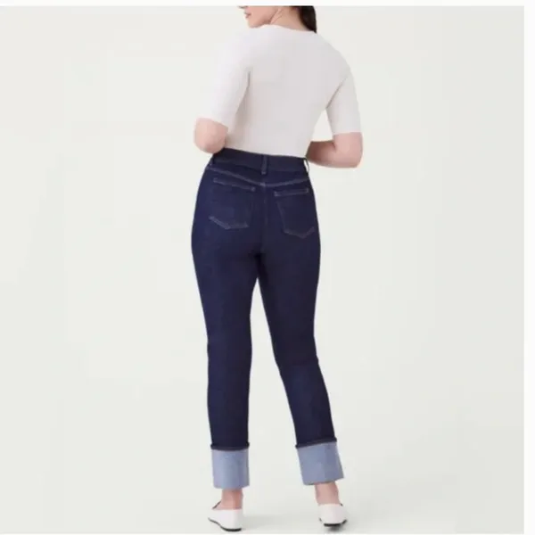 NWT Spanx Cuffed Straight Leg Jeans in Raw Indigo Size 3X - Image 5