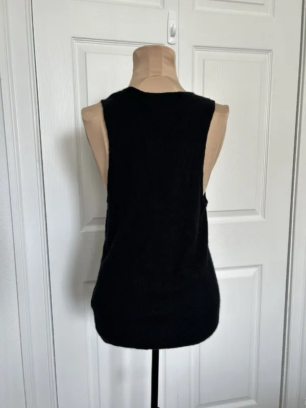Quince Featherweight Cashmere Ribbed Tank Black Size Large - Image 9
