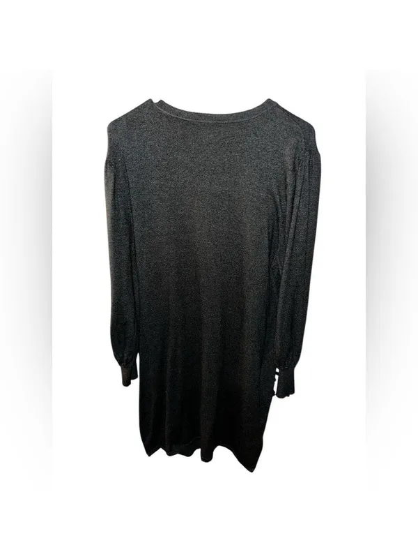 H by Halston Scoopneck Long Sleeve Dark Grey Sweater Dress - Image 4