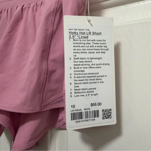 Lululemon Hotty Hot Low-Rise Lined Short 2.5" Pink Frosting Size 10 - Image 6